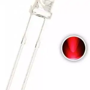 3mm Clear Red DIP LED – High Brightness Diodes (Pack of 50)