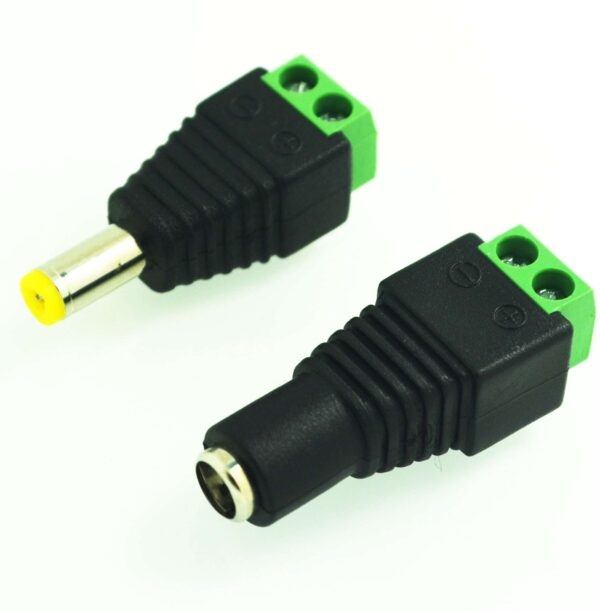 Male + Female 2.1*5.5mm for DC Power Jack Adapter Connector Plug For CCTV Camera