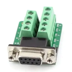 Serial DB9 RS232/485 9-Pin Female Terminal Adapter – DB9 to 4+5 Position Screw Connector