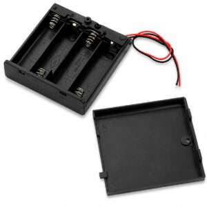 4 x 1.5V AAA Battery Holder with Cover and On-Off Switch at Shokitech