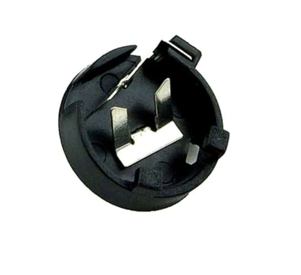 Black CR1220 Button Battery Straight Socket