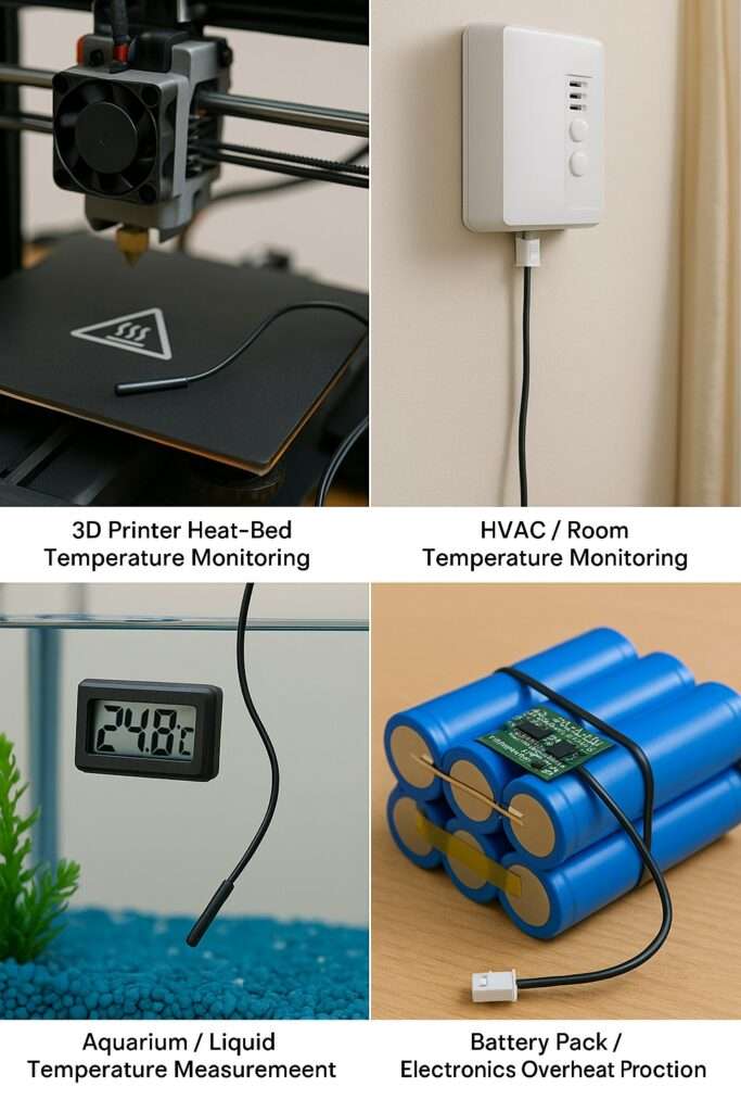 B3950 10K NTC Thermistor Temperature Sensor 5 * 25mm with XH2.54 Connector with 0.5 Meter Cable