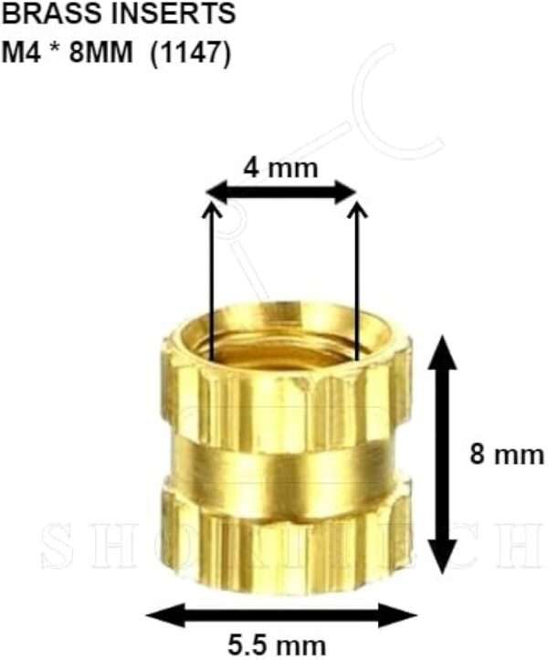Brass Inserts M4 x 8mm