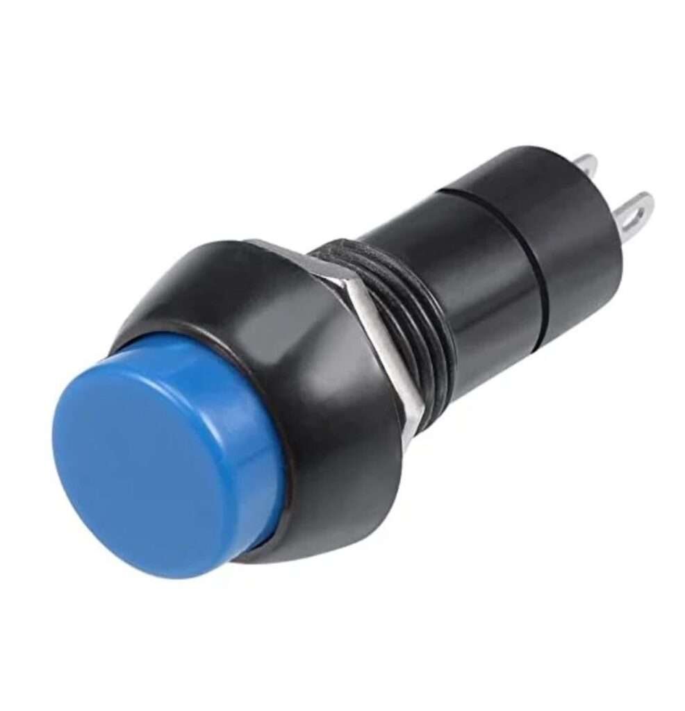 Button 2 Pin Blue PBS-11B 12mm Push Button – 2-Pin Momentary Switch