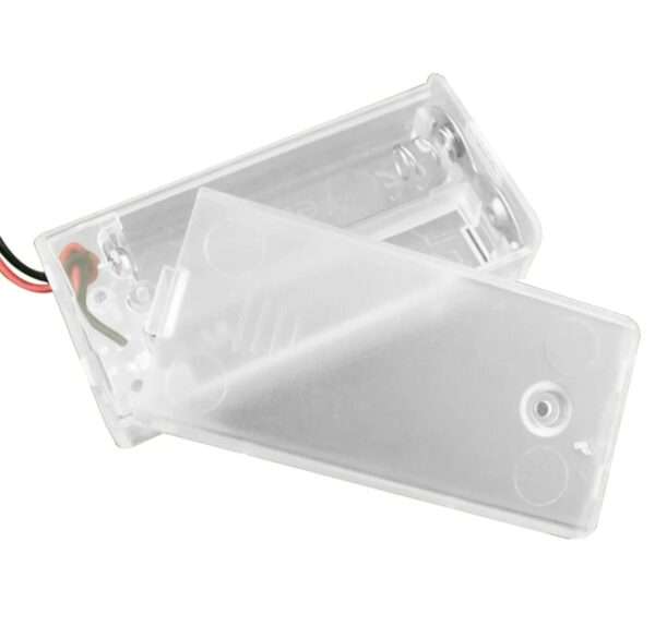 Transparent 2 x AA Battery Holder with ON/OFF Switch and Cover