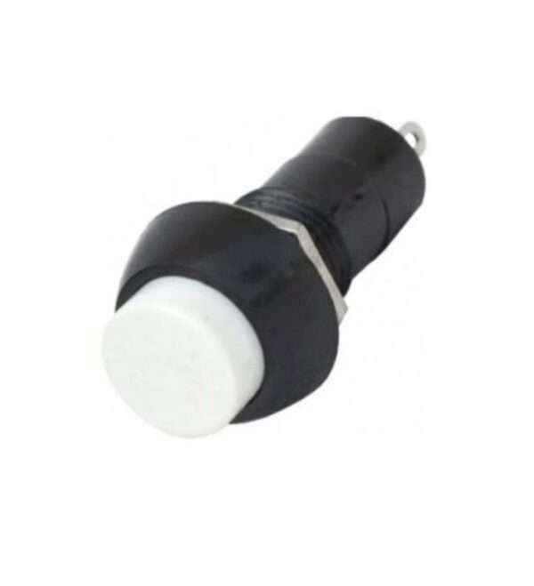 White PBS-11A 12MM 2PIN Self-Locking Plastic Push Button Switch