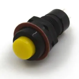 DS-211 10MM Self-Locking Button – Yellow Round Button Switch