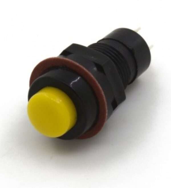 Yellow DS-211 10MM Self-Locking Round Button Switch