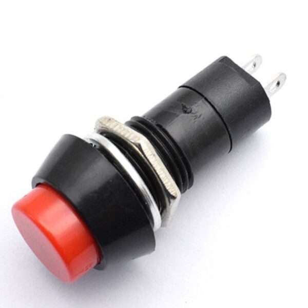 Red PBS-11A 12MM 2PIN Self-Locking Round Plastic Push Button Switch