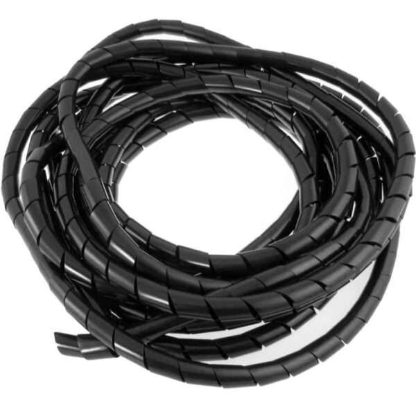 Black 10mm Spiral Wrapping Band 10M for Wire Management