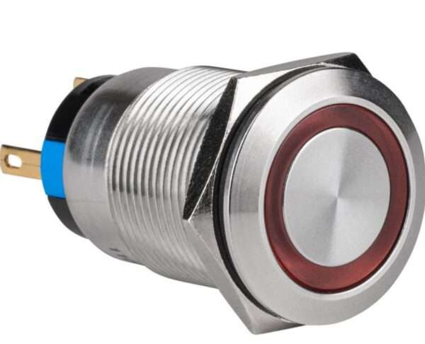 12MM Waterproof Momentary Push Button Switch with Red LED