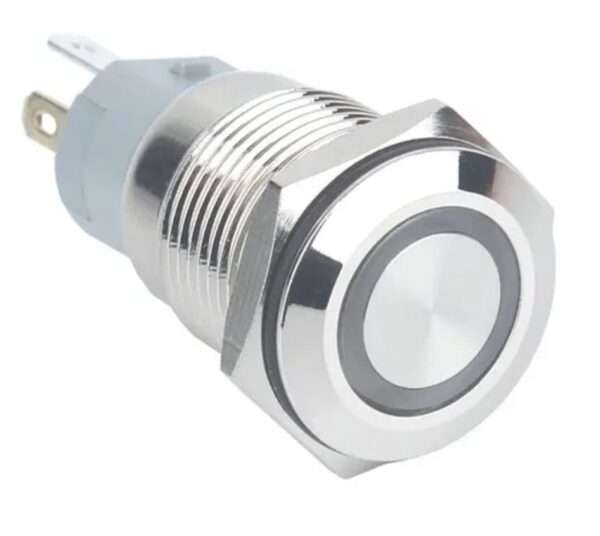 12MM Waterproof Self-Locking Push Button Switch with White LED