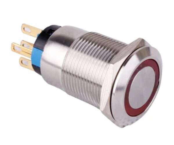 12MM Waterproof Self-Locking Push Button Switch with Red LED