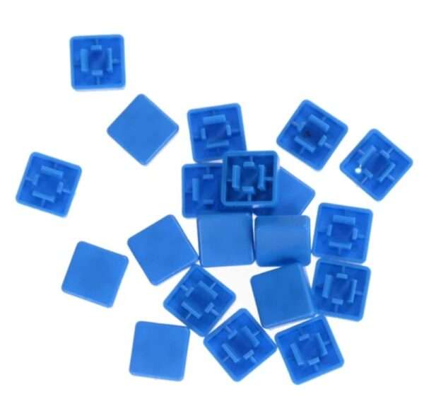 Blue Square Cap for 12x12x7.3mm Tactile Switch (Pack of 10)