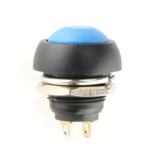 Blue Waterproof PBS-33B 12MM Mini Round Push Button, Self-Reset