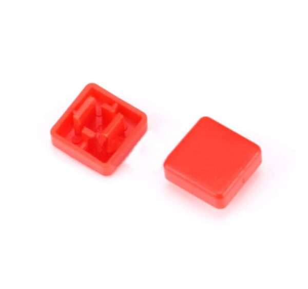 Square Cap for 12x12x7.3mm Square Tactile Switch Red (Pack of 10)