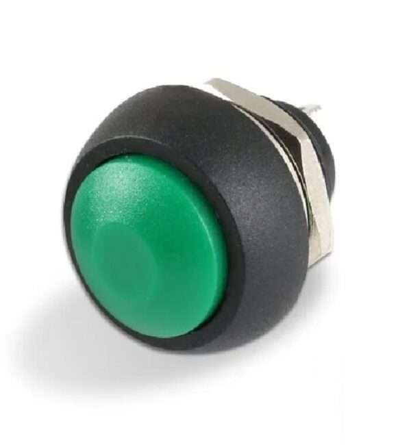 Green Waterproof 12MM 2PIN Self-Reset Mini Round Push Button PBS-33B