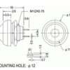 Black Waterproof 12MM 2PIN Self-Reset
