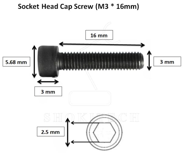 M3 x 16mm High Tension Allen Socket Head Cap Screw - Image 2