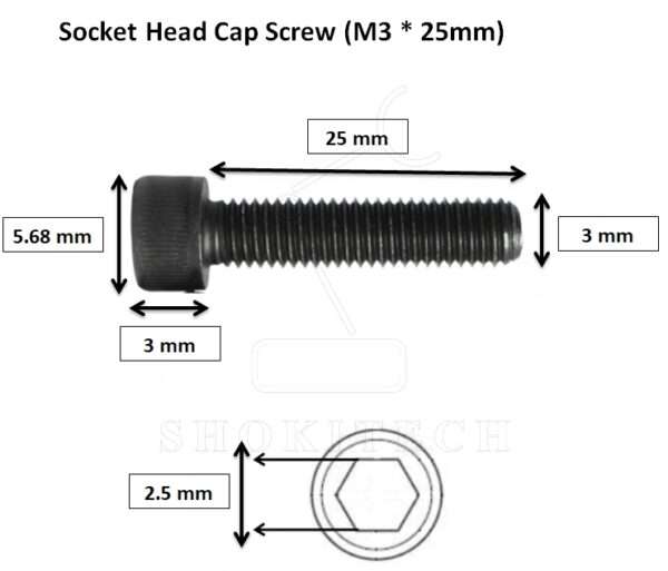 M3 x 25mm High Tension Allen Socket Head Cap Screw - Image 2