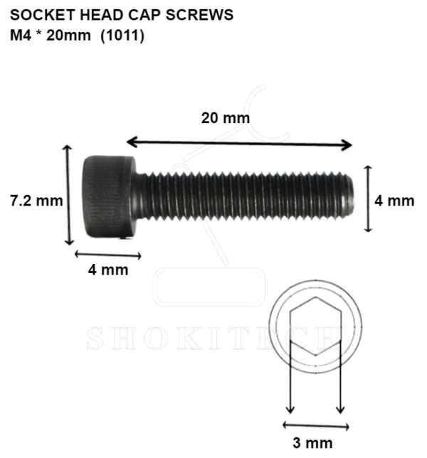 M4x20mm High Tension Allen Socket Head Cap Screw - Image 2