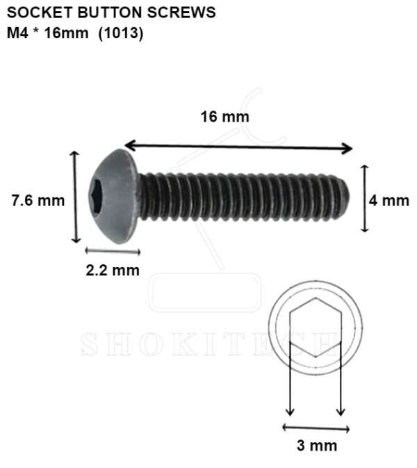 M4x16mm High Tension Button Allen Socket Button Screw - Image 2