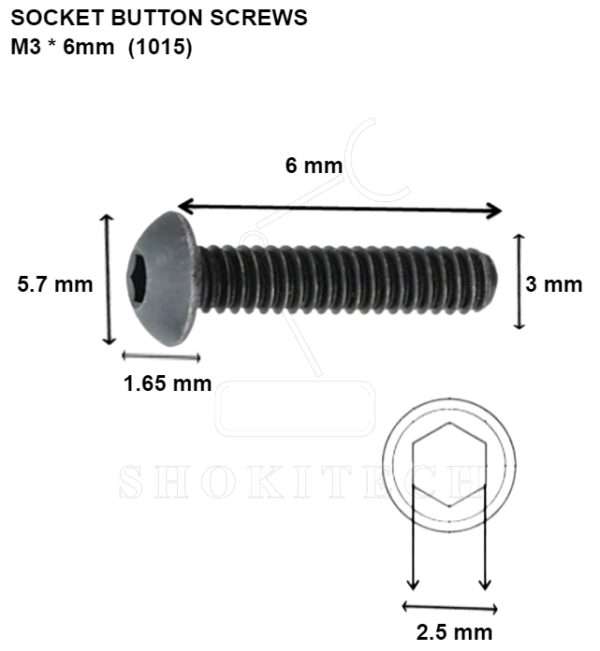 M3x6mm High Tension Button Allen Socket Button Screw - Image 2