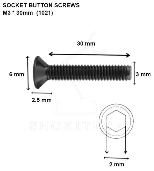 M3x30mm High Tension Allen Socket Countersunk Screw - Image 2