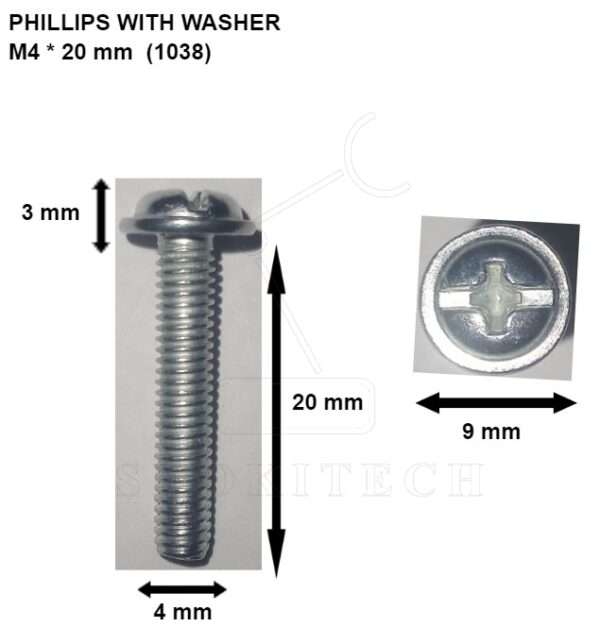 M4x20mm Phillips with Washer Machine Screw Stainless Steel - Image 2