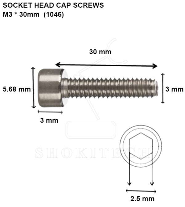 M3x30 mm Stainless Steel Allen Socket Cap Screw - Image 2