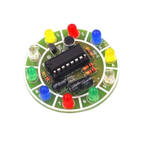 CD4017 LED Light Kit – Voice Activated Rotating RGB Module