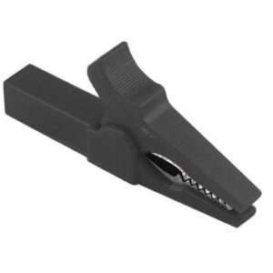 Black 55mm Copper Insulated Crocodile Clip Opening 10mm for Banana Plug 4mm at Shokitech