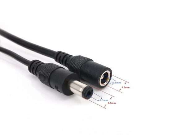 DC5.5 x 2.1 connector, one to three control extension cord, tap DC line - Image 2