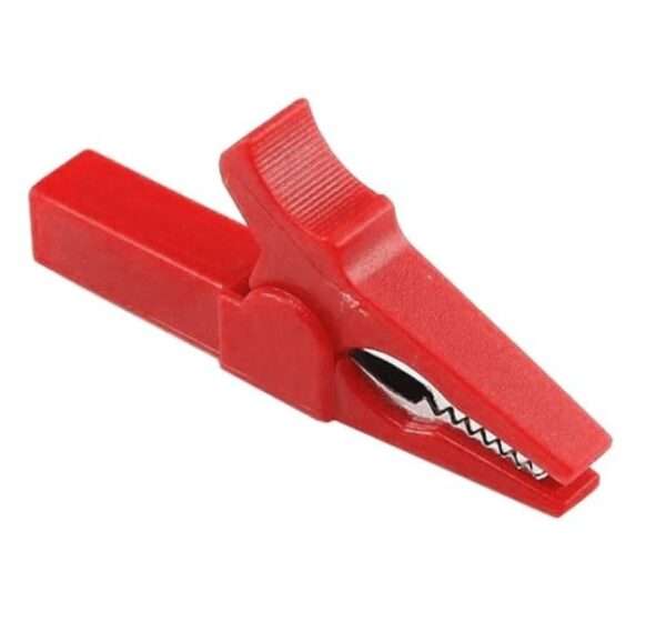Red 55mm Copper Insulated Crocodile Clip Opening 10mm for Banana Plug 4mm at Shokitech