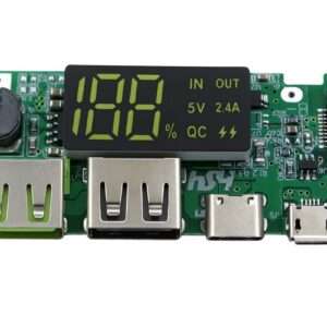 18650 5V 2.4A Lithium Battery Digital Display Charging Module - Dual USB Output Power Bank Booster at Shokitech