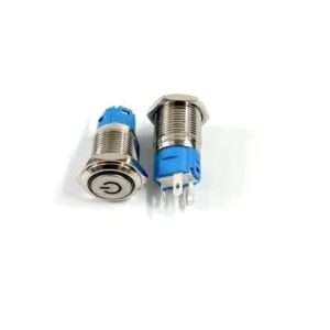 3–6V Flat Head Red LED Push Button Switch – Waterproof Self-Locking Metal, 12MM Mount