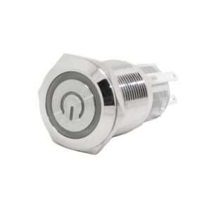 Flat Head 12MM Red LED Light Push Button – Waterproof Metal Self-Locking Switch, 110–220V