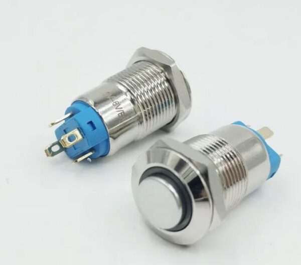 Buy Blue LED 12mm Waterproof Push Button Switch – Metal Self-Locking ...