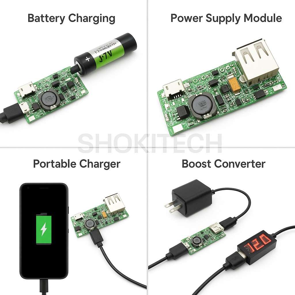 Lithium Battery 3.7 to 5V 1A Mobile Phone charging Module Supports Apple Phone-