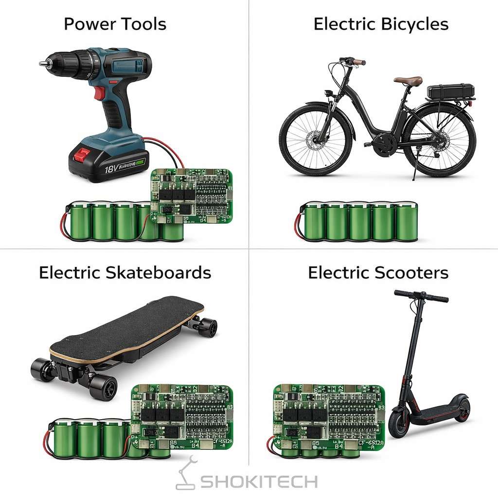 PCB BMS 6 Series 22V 18650 Lithium Battery Protection Board_