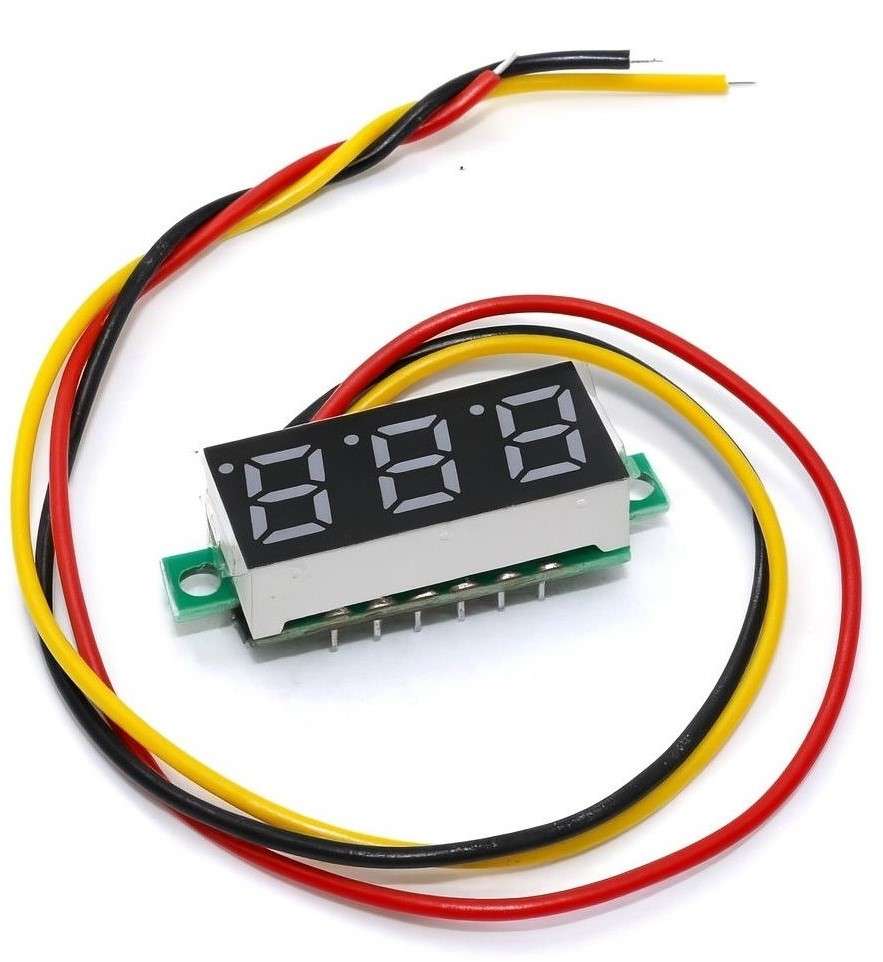 0.28inch 0-100V Three Wire DC Voltmeter Green LED at Shokitech.JPG