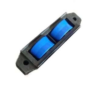 Double Wheel Sliding Roller 13mm, Blue Wheel, Plastic Base