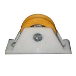 Sliding Roller Wheel 24mm (1 Inch), Yellow Wheel, White Plastic Base