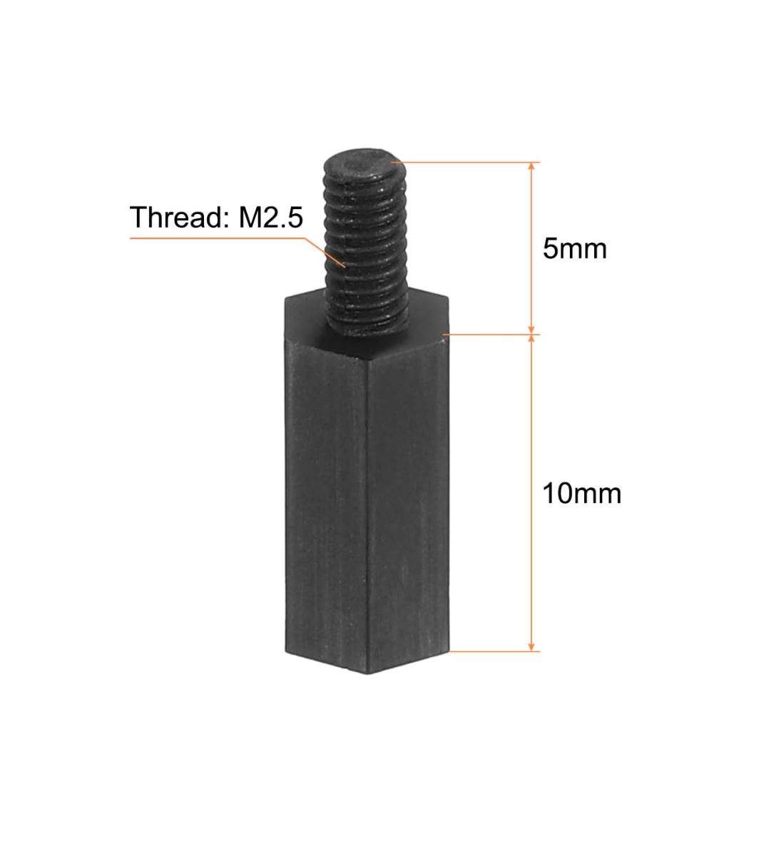 M2.5 x 10mm Nylon Hex Standoff Spacer – Male to Female